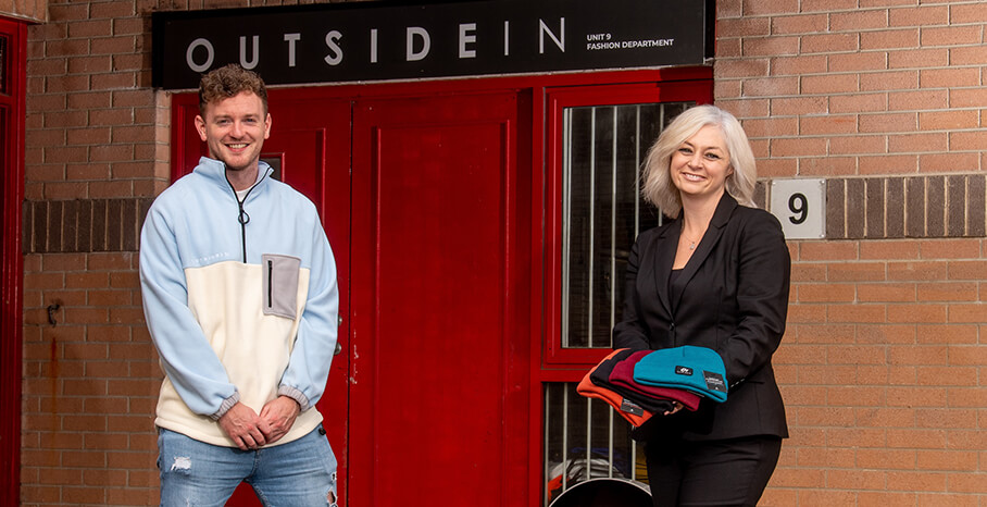 Pictured (L-R) are David Johnston, founder of OutsideIn with Susan O’Kane, Eastern Regional Manager, Invest NI.